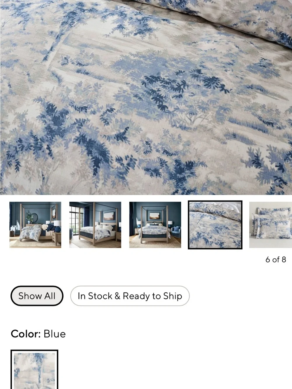 Pottery Barn Duvet. Blue and Cream. Matching shams still available online at PB.
